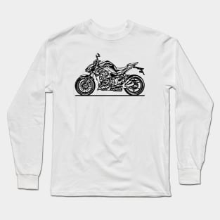 Z1000R Motorcycle Sketch Art Long Sleeve T-Shirt